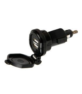 DIN TECH CARGADOR BATERÍA 2 PUERTOS USB 2700 mA 12/32V