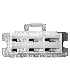 Conector rectangular macho con ranura para 6 conectores 'hembra' con ranura