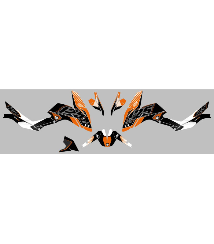 Kit Deco UP Maximize Negro-Naranja KTM Duke 125