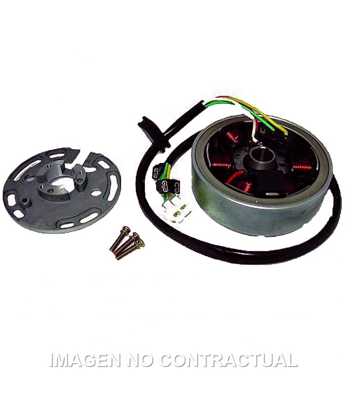 Volante Magnético 6 Polos 12V 85W (Motor Derbi sin arranque eléctrico) Incluye soporte